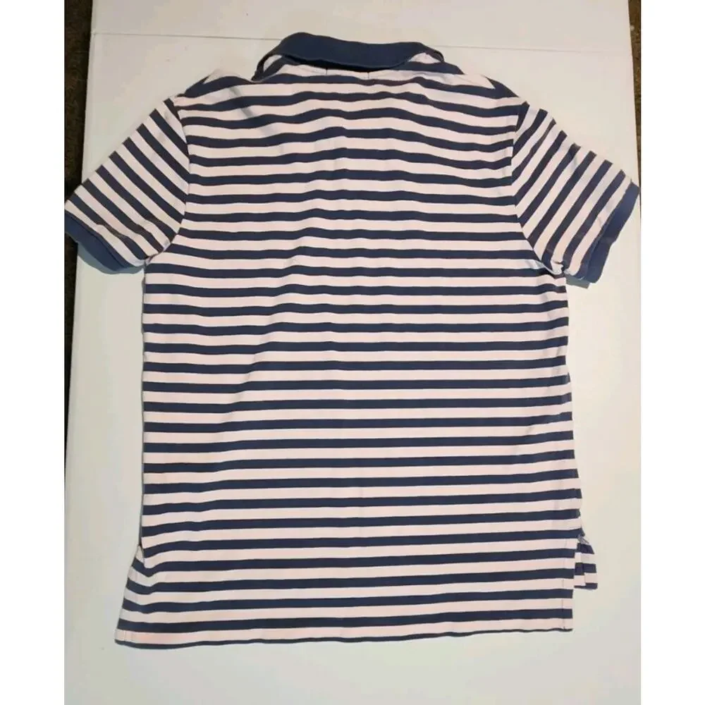 VTG Ralph Lauren Polo Rugby Style Shirt Mens X-Large Striped 80s 90s Blue Pink
